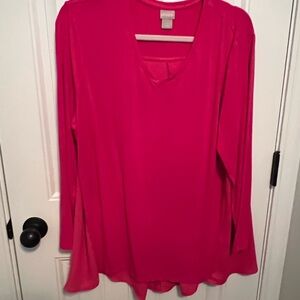 Chico's Pink Long Sleeve Relaxed Tunic